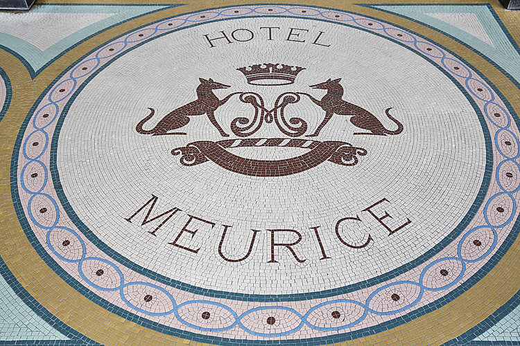 Hotel Meurice logo made of mosaic tiles