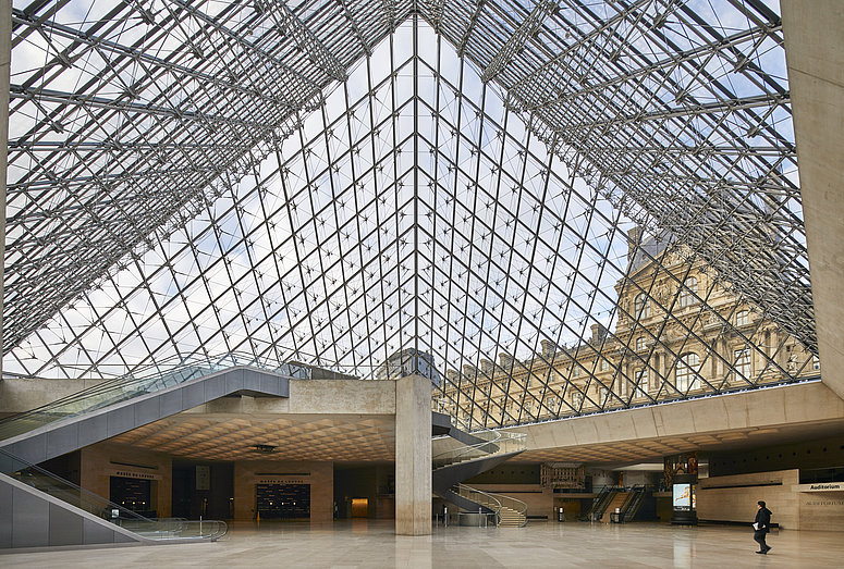 Entrance to Louvre Museum in Paris